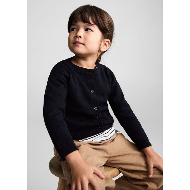 Cardigan maille boutons bleu marine foncé <span itemprop=