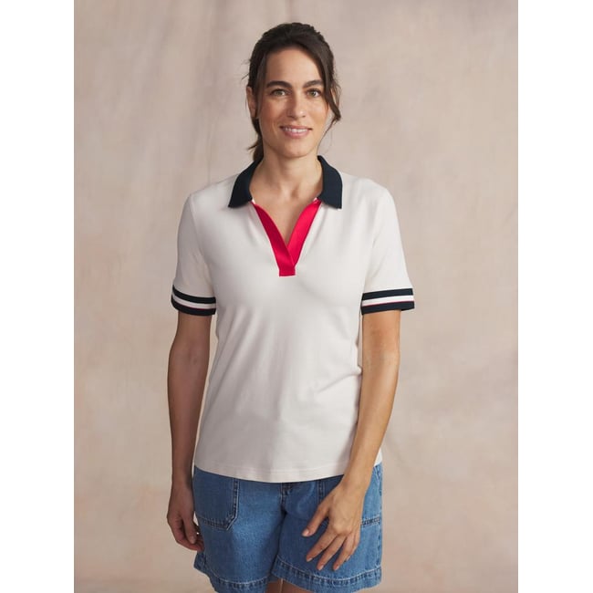 Polo manches courtes MAGGYPOL craie <span itemprop=