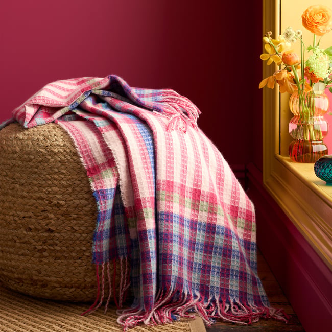 Darling Waffle Check Blanket Throw, multi-coloured, SOPHIE ROBINSON