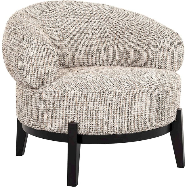 Fauteuil lounge bois de bouleau Montana Couleur beige tissé naturel <span itemprop=