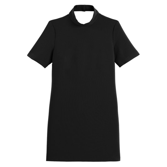 Recycled Mini Shift Dress with Cutout Back and High Neck - LA REDOUTE COLLECTIONS