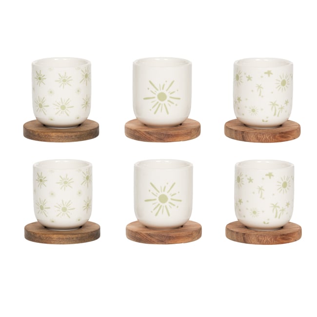 Coffret de 6 tasses et sous-tasses  es Tamara 10 cl Couleur vert <span itemprop=