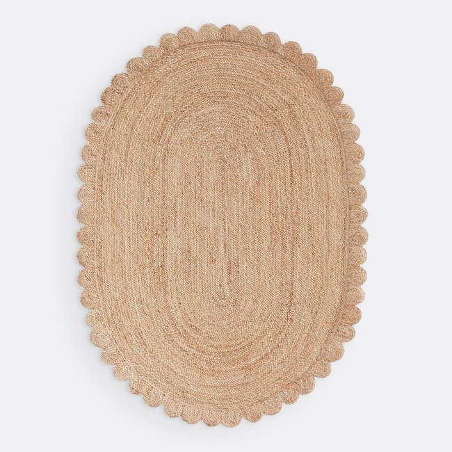 Tapis ovale jute, Aftas naturel <span itemprop=