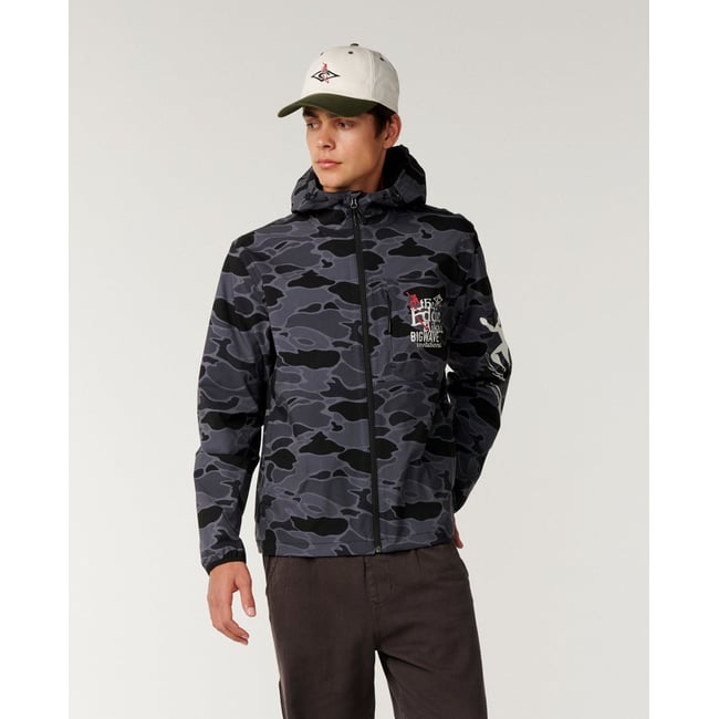 Veste Eddie Would Go Spray noir/gris <span itemprop=