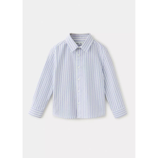 Chemise Oxford coton à rayures bleu <span itemprop=