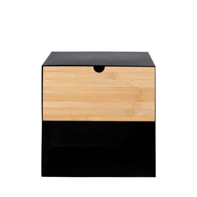 Table de chevet murale en métal- SEMATURA Couleur noir <span itemprop=