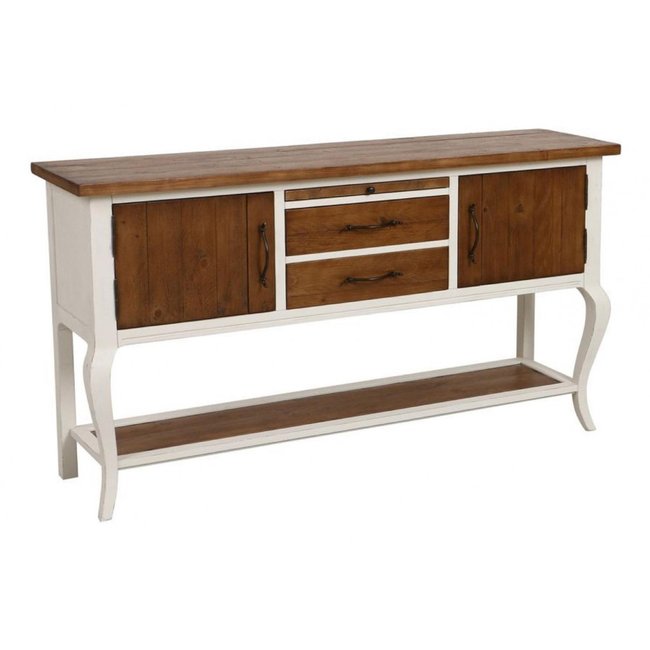 Console 2 Tiroirs 2 Portes Couleur blanc <span itemprop=