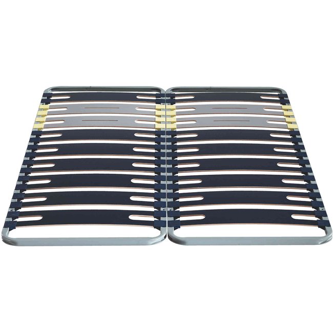 Cadre à lattes en métal 3 zones FLAT CAP Couleur gris <span itemprop=
