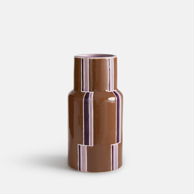 Vase en faïence, peint à la main, hauteur 23 cm, SEKMO Couleur multicolore <span itemprop=