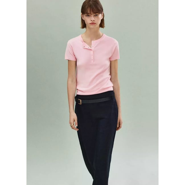 Pull-over maille fine manches courtes - MANGO