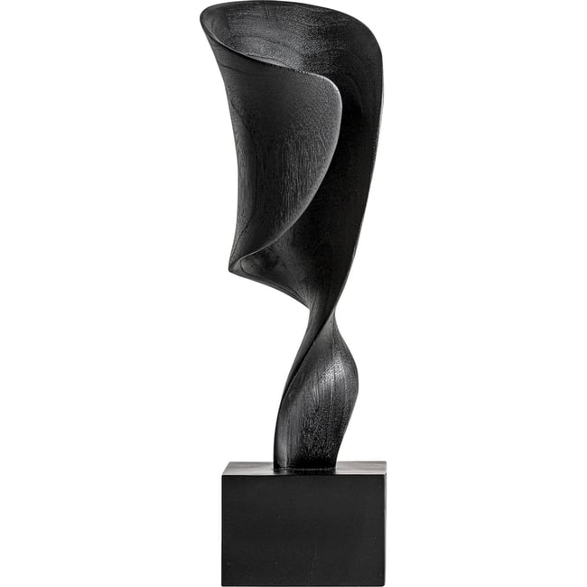 Sculpture décorative ethnique en teck Couleur noir <span itemprop=