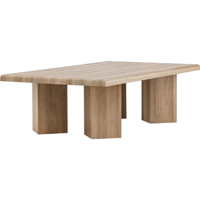 Table basse en chêne massif collection SLAVELL Couleur chêne naturel <span itemprop=