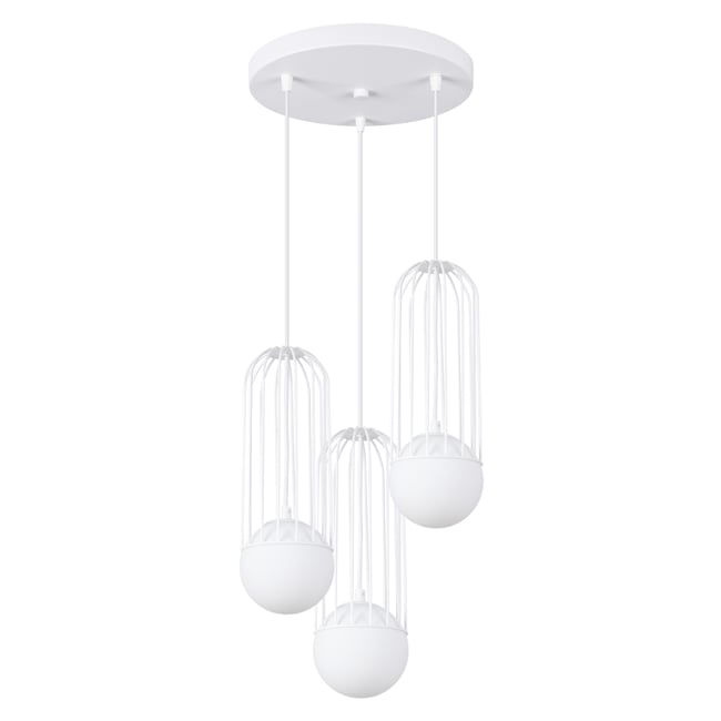 Lustre Acier Blanc G9 3 Brina Couleur blanc <span itemprop=