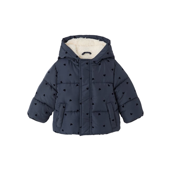 Doudoune à capuche bleu nuit <span itemprop=
