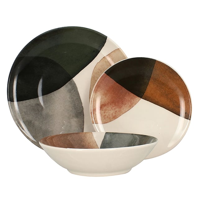 Service de table 36 pièces en grès, GAIA Couleur multicolore <span itemprop=
