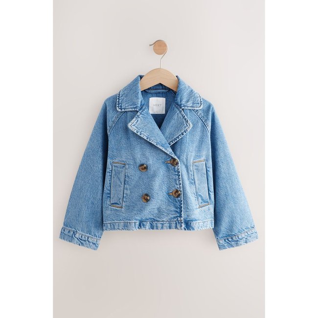 Trench jean bleu moyen <span itemprop=