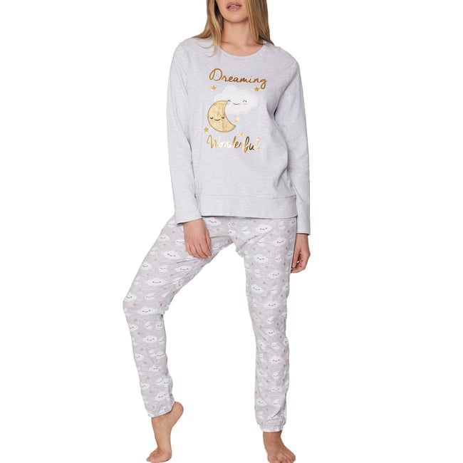 Pyjama pantalon top Dreaming Wonderful gris <span itemprop=