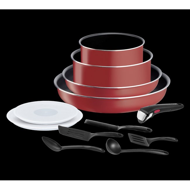 Batterie de cuisine Ingénio Easy Cook and Clean rouge <span itemprop=