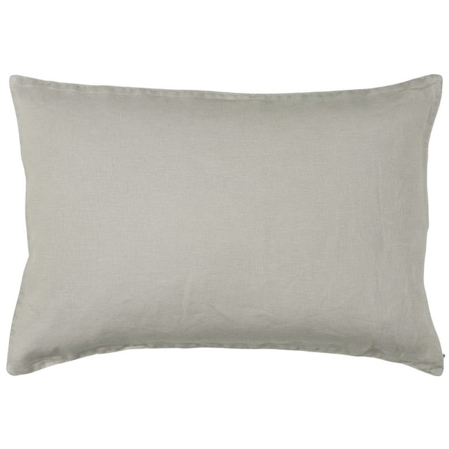 Housse de coussin lin gris perle <span itemprop=