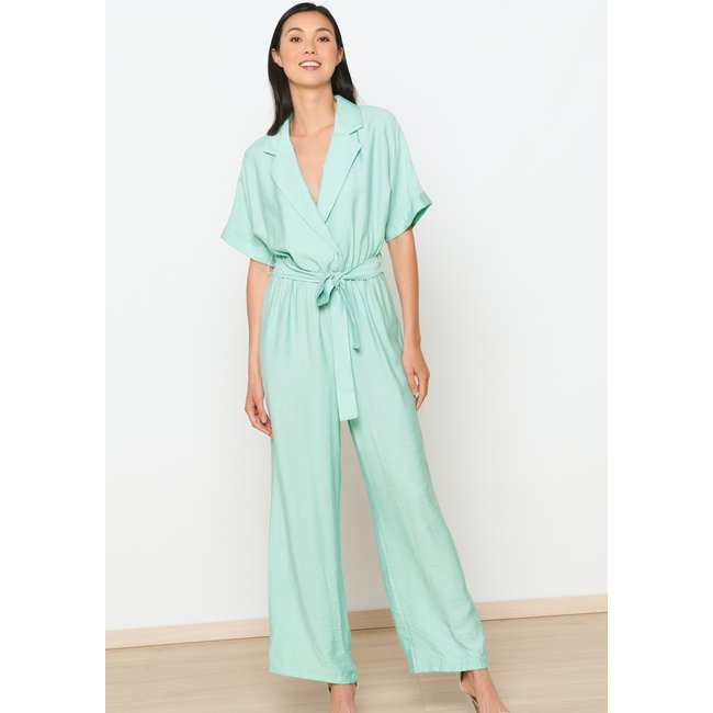 Combinaison col blazer vert menthe <span itemprop=