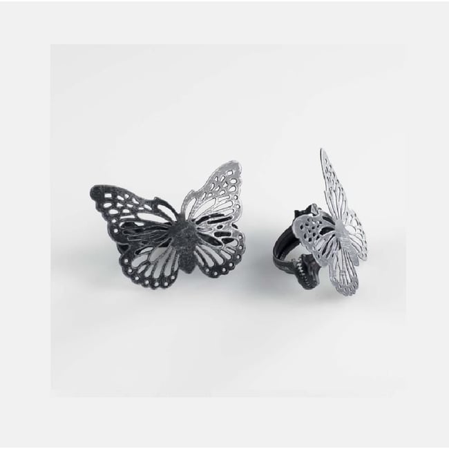 2 Embrasses Papillo noir argent noir <span itemprop=