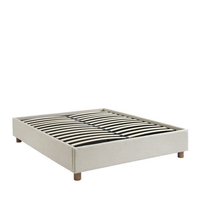 Lit coffre en tissu lin 160x200cm - MILLO - DRAWER