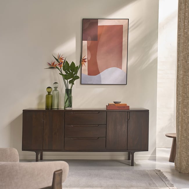 Buffet 4 portes, 3 tiroirs en manguier massif 180 cm  LAZARE - BERAH GETAH