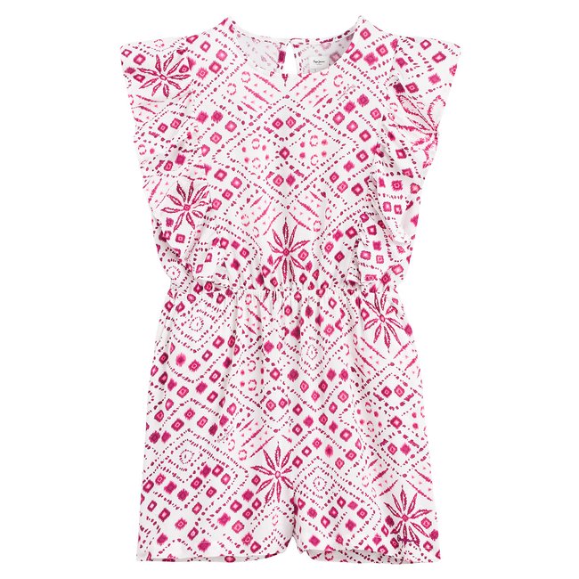 Kurzoverall, bedruckt cremeweiss/rosa <span itemprop=