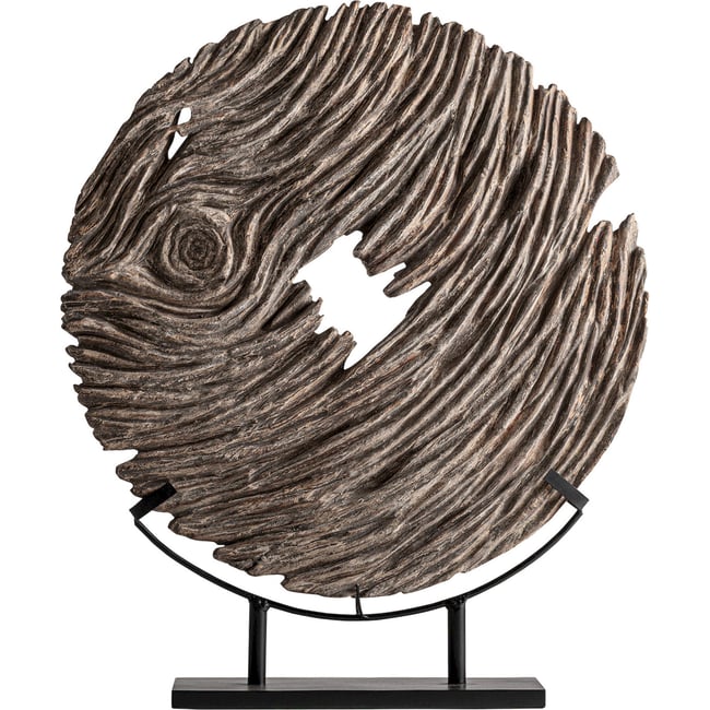 Sculpture sur pied en bois collection S.RAMESH Couleur marron et noir <span itemprop=