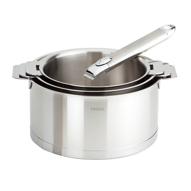 3 casseroles Strate amovible + 1 poignée inox <span itemprop=