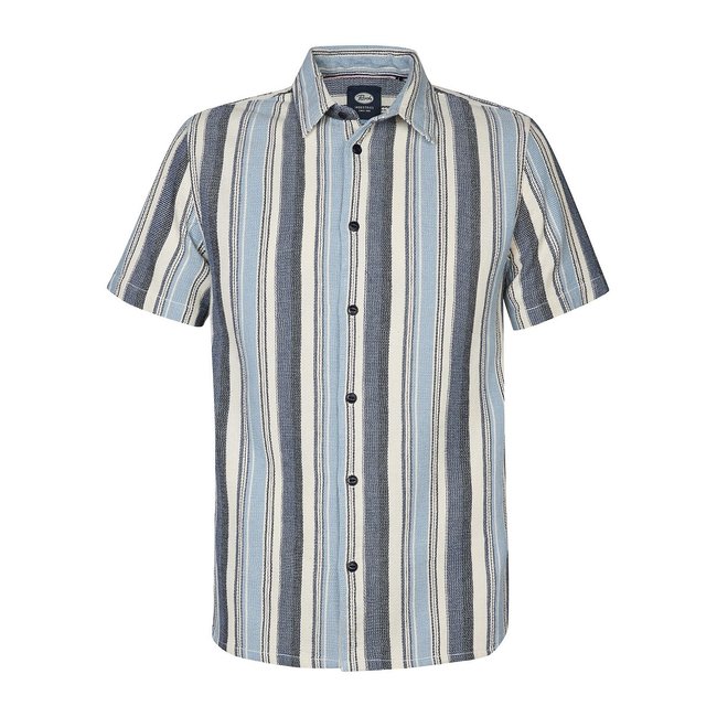 Striped Short Sleeve Shirt, blue/white, PETROL INDUSTRIES