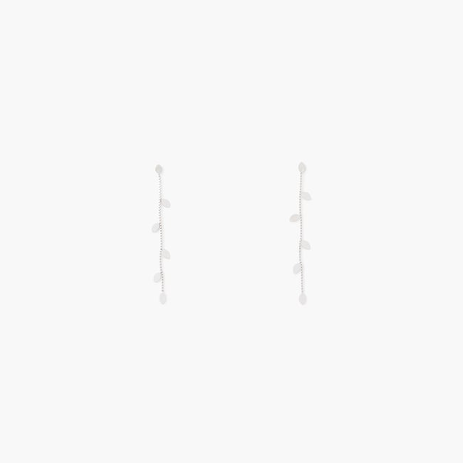 Boucles d'oreilles longues acier inoxydable argenté argenté <span itemprop=