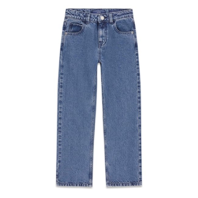 Straight Jean Jambe bleu <span itemprop=