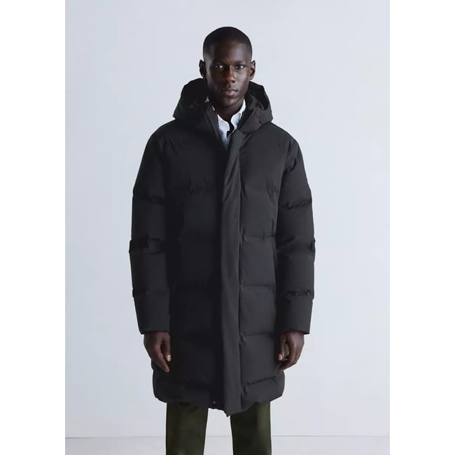 Anorak matelassé rembourré de duvet, déperlant noir <span itemprop=