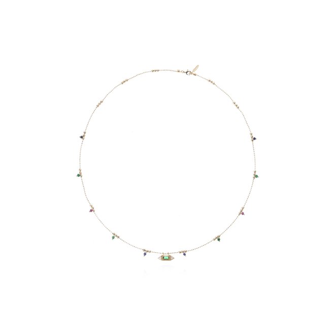 Collier chaîne avec pampilles RAVINE doré <span itemprop=