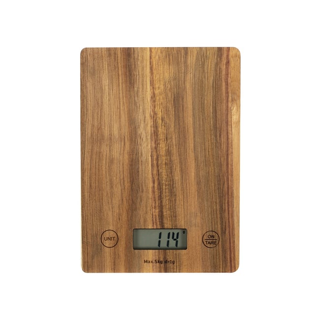 Balance de cuisine électronique en bois d'acacia - LIVOO
