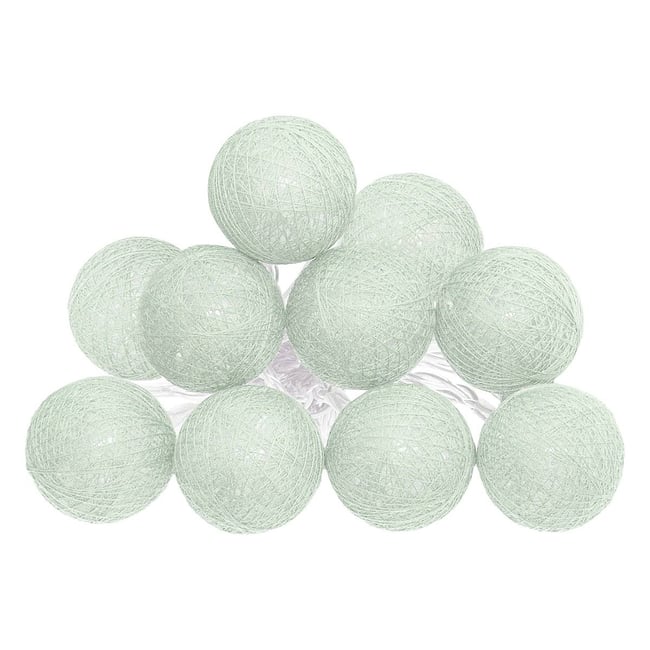 Guirlande LED 10 boules Couleur vert cèdre <span itemprop=