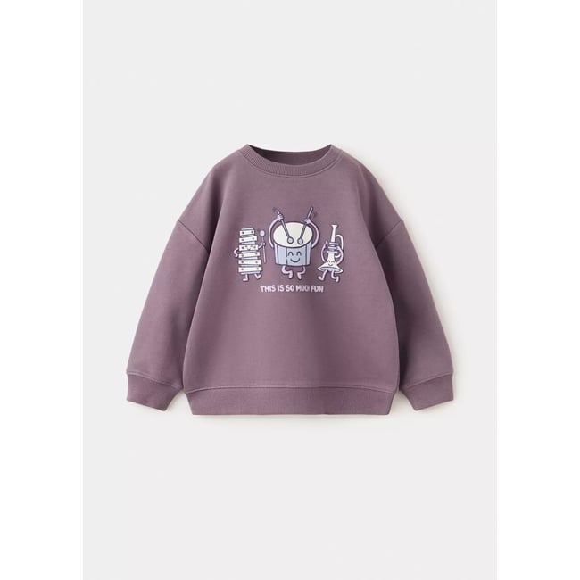 Sweat relaxed fit imprimé pourpre <span itemprop=