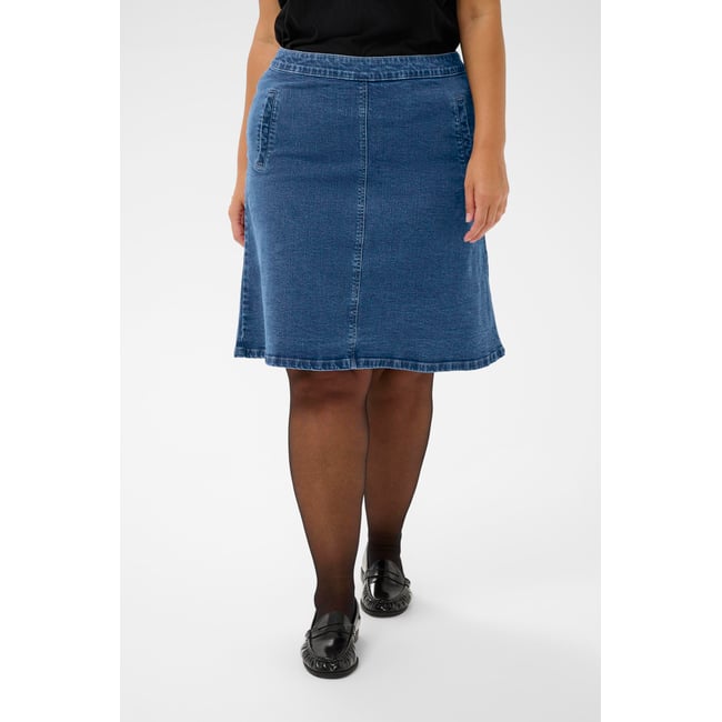 Jupe casual bleu medium blue denim <span itemprop=
