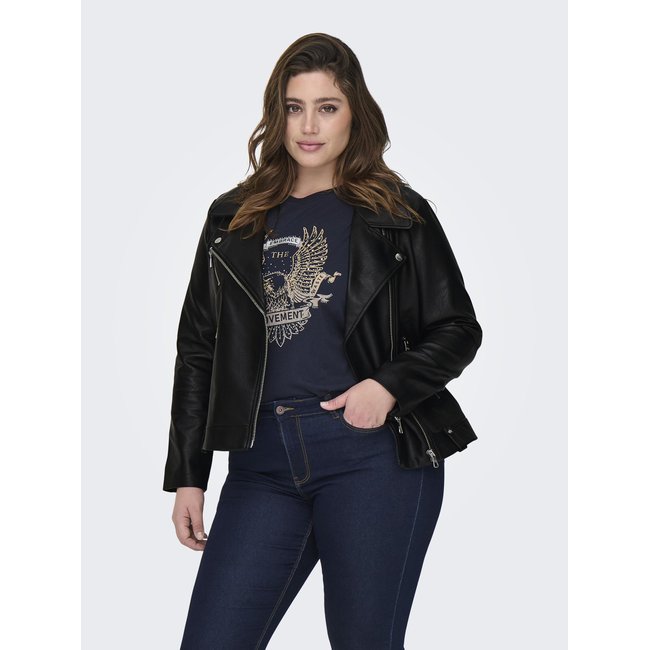 Veste en similicuir ONLY CARMAKOMA black <span itemprop=