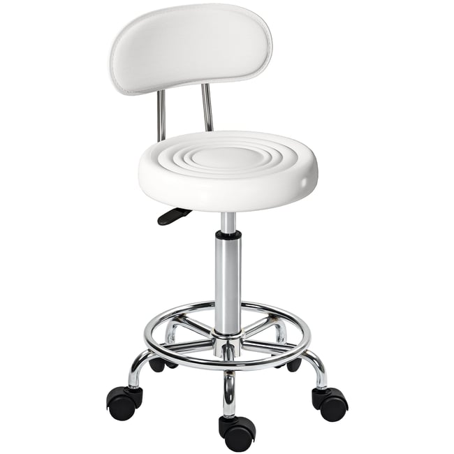 Tabouret de salon Acier Blanc Couleur blanc <span itemprop=