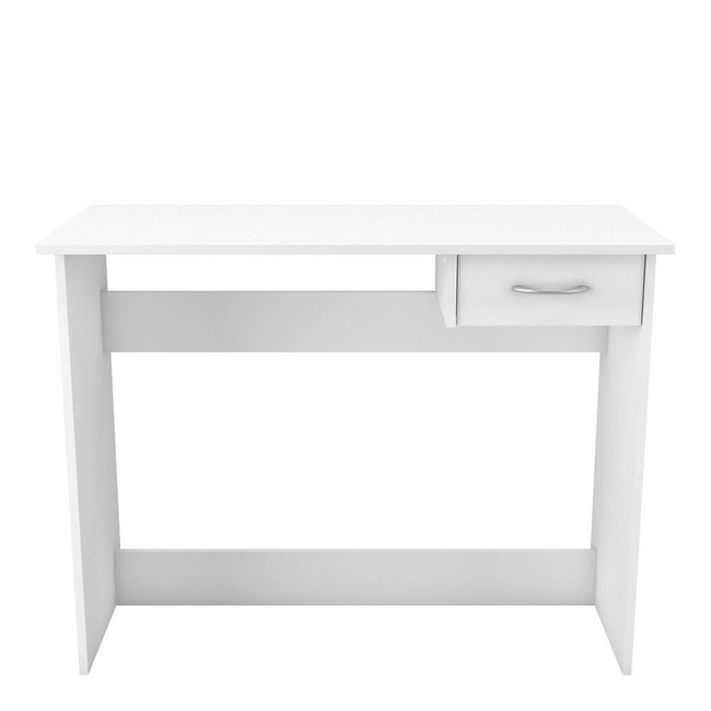 Bureau Gain de Place 1 Tiroir Blanc L100,6 cm - Alpin Couleur blanc mat <span itemprop=