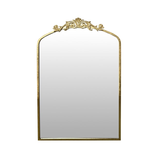 Miroir fronton métal 60.5x93cm Couleur or <span itemprop=