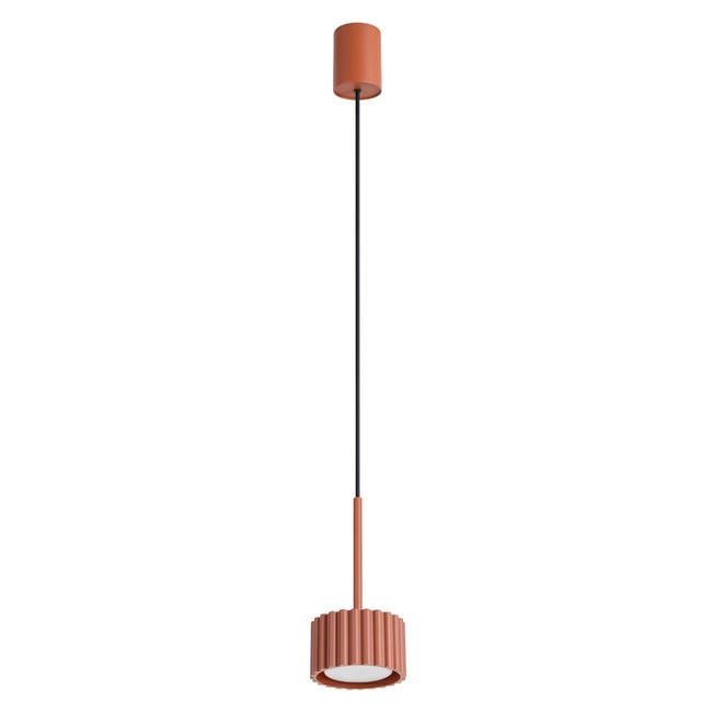 Suspension Aluminium Ocre Rouge Gx53 1 AURA Couleur ocre rouge <span itemprop=