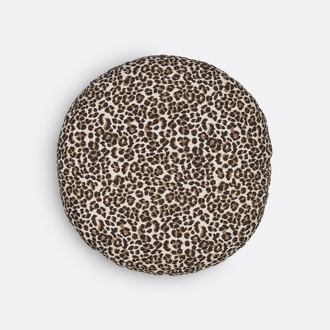 Rundes Kissen Aretha mit Leo-Print leopardenmuster <span itemprop=