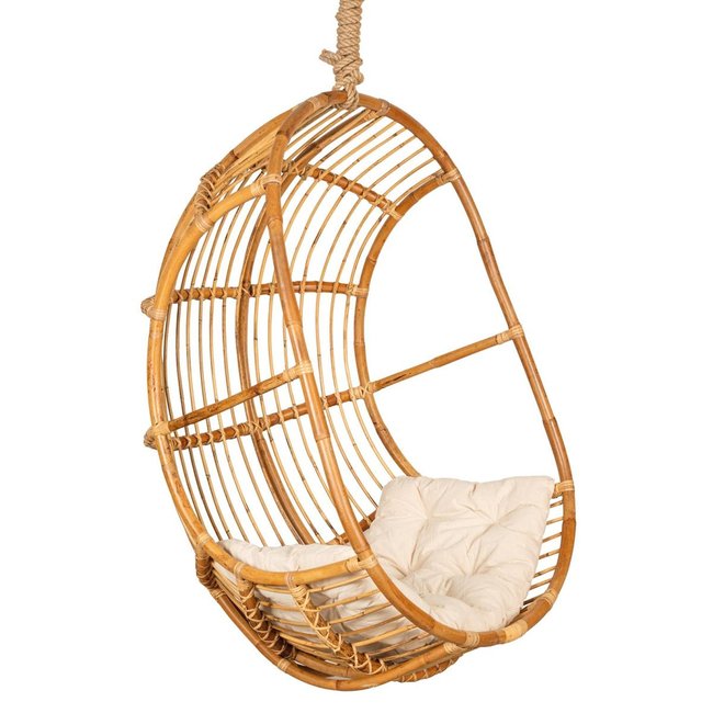 Balancelle en rotin à suspendre avec coussin brown <span itemprop=