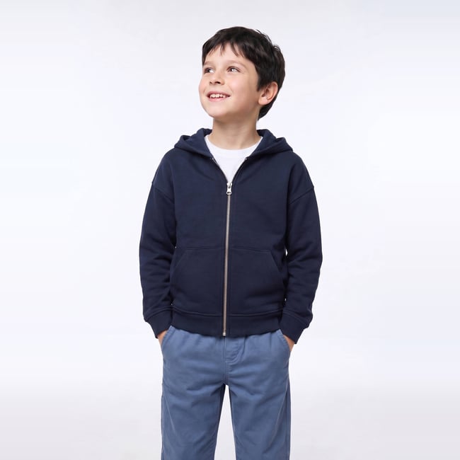 Sweat à capuche uni contenant en coton BIO - MONOPRIX