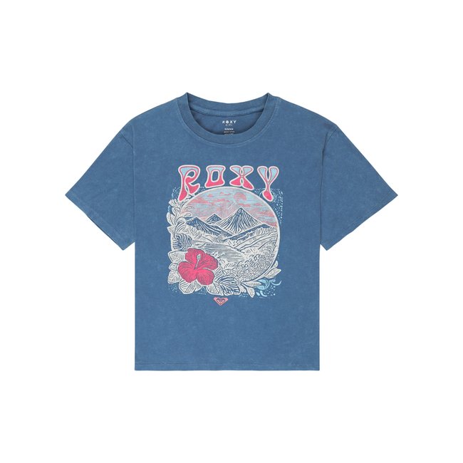 T-Shirt, manches courtes, col rond, . bleu vintage indigo <span itemprop=