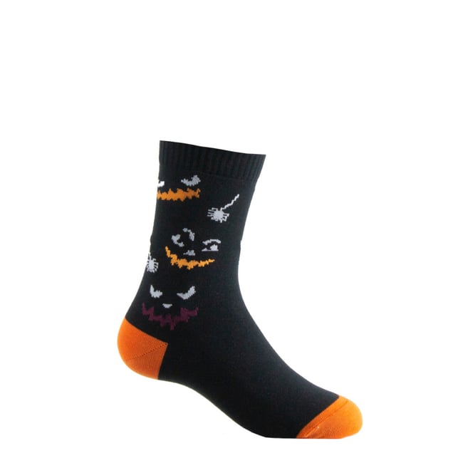Mi-chaussettes en coton Monstres MADE IN FRANCE noir <span itemprop=