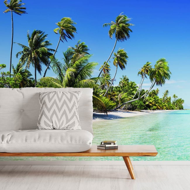 Papier peint tropiques et plage du sud Couleur intissé <span itemprop=